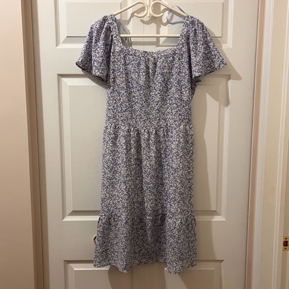 Monteau blue floral summer dress size large - Picture 2 of 4
